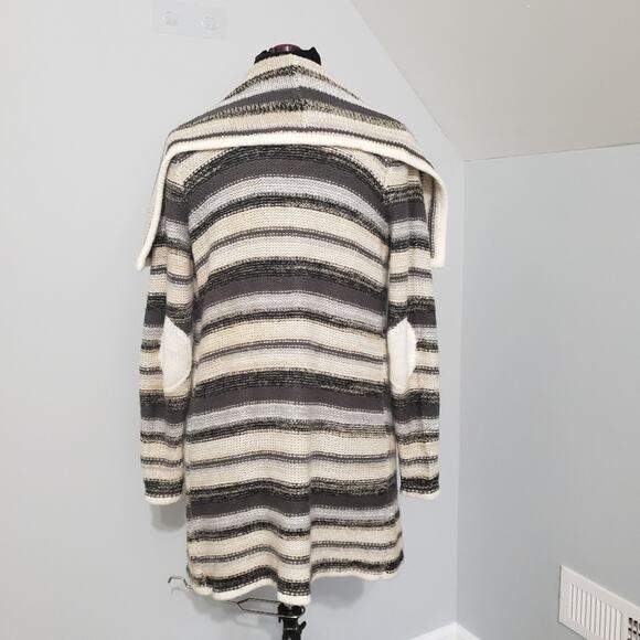 Kensie Melange Striped Waterfall Cascade Open Drape Cardigan Multicolor Sweater - Picture 5 of 12